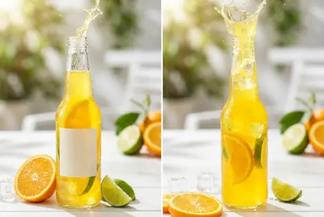 Concept and spec work. Beverage shot with backlight through ice and citrus.